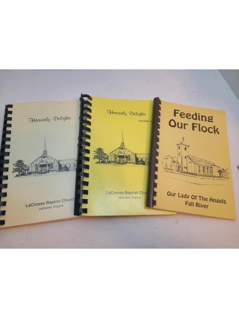 Lot Of 3 Vintage Spiral Bound Church Cookbooks Recipes